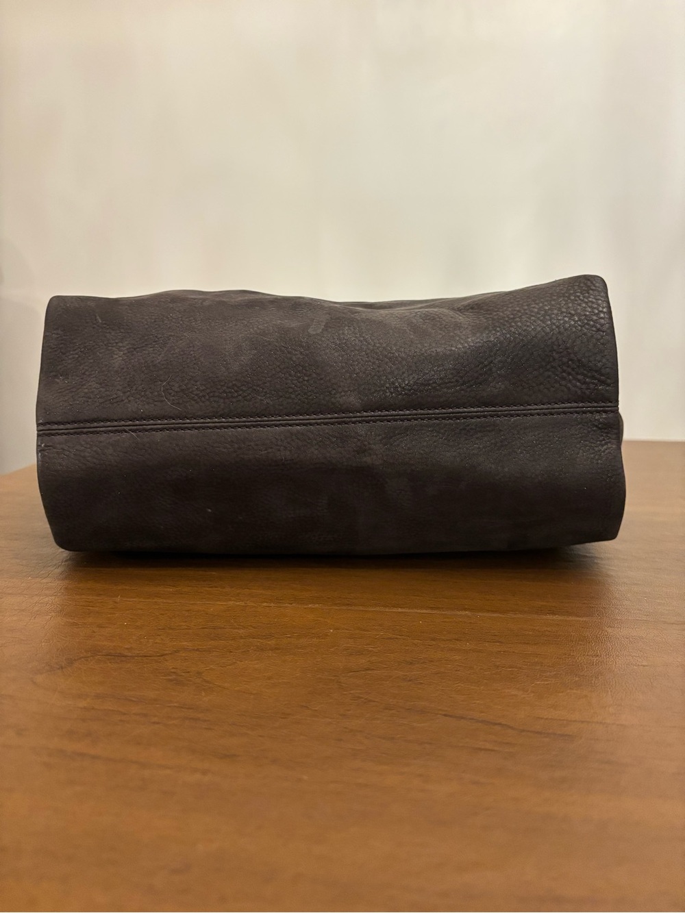 Authentic Fendi Large Dark Brown Leather suede Shoulder Bag Decorative Buckle - Picture 6 of 12